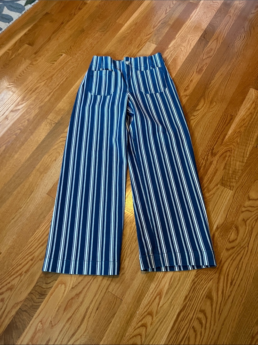 Anthropologie Colette Striped Wide-Leg Full-Length Pants Size 28P NWT - Picture 6 of 14